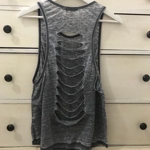 Gray burnout back slashed tank